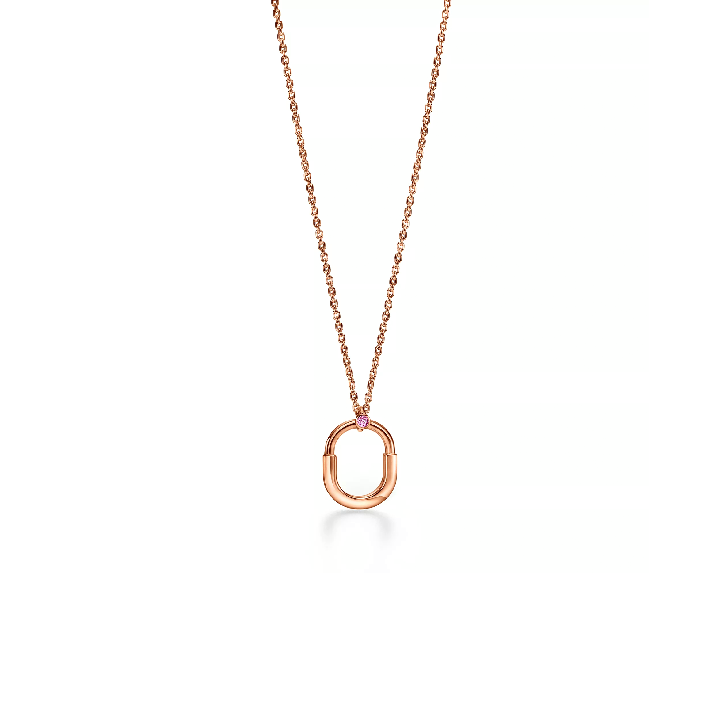 TIFFANY LOCKSMALL PENDANT IN ROSE GOLD WITH A PINK SAPPHIRE 75202806